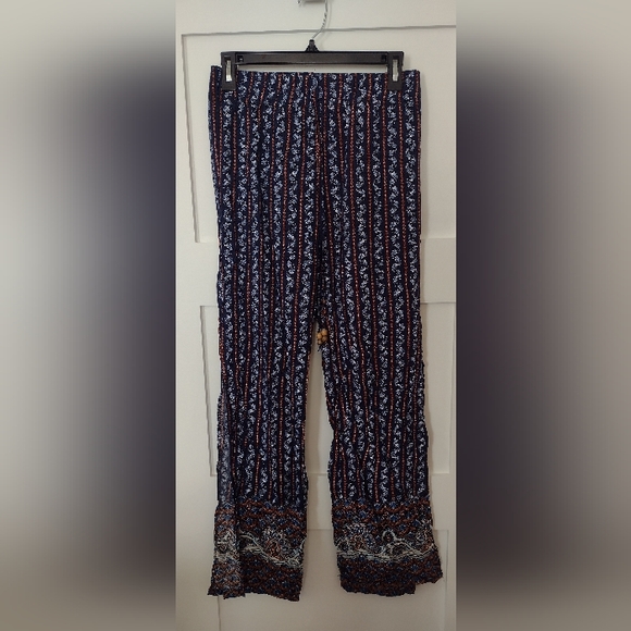 Hippie Boho Split Leg Pull On Pants - Picture 2 of 4